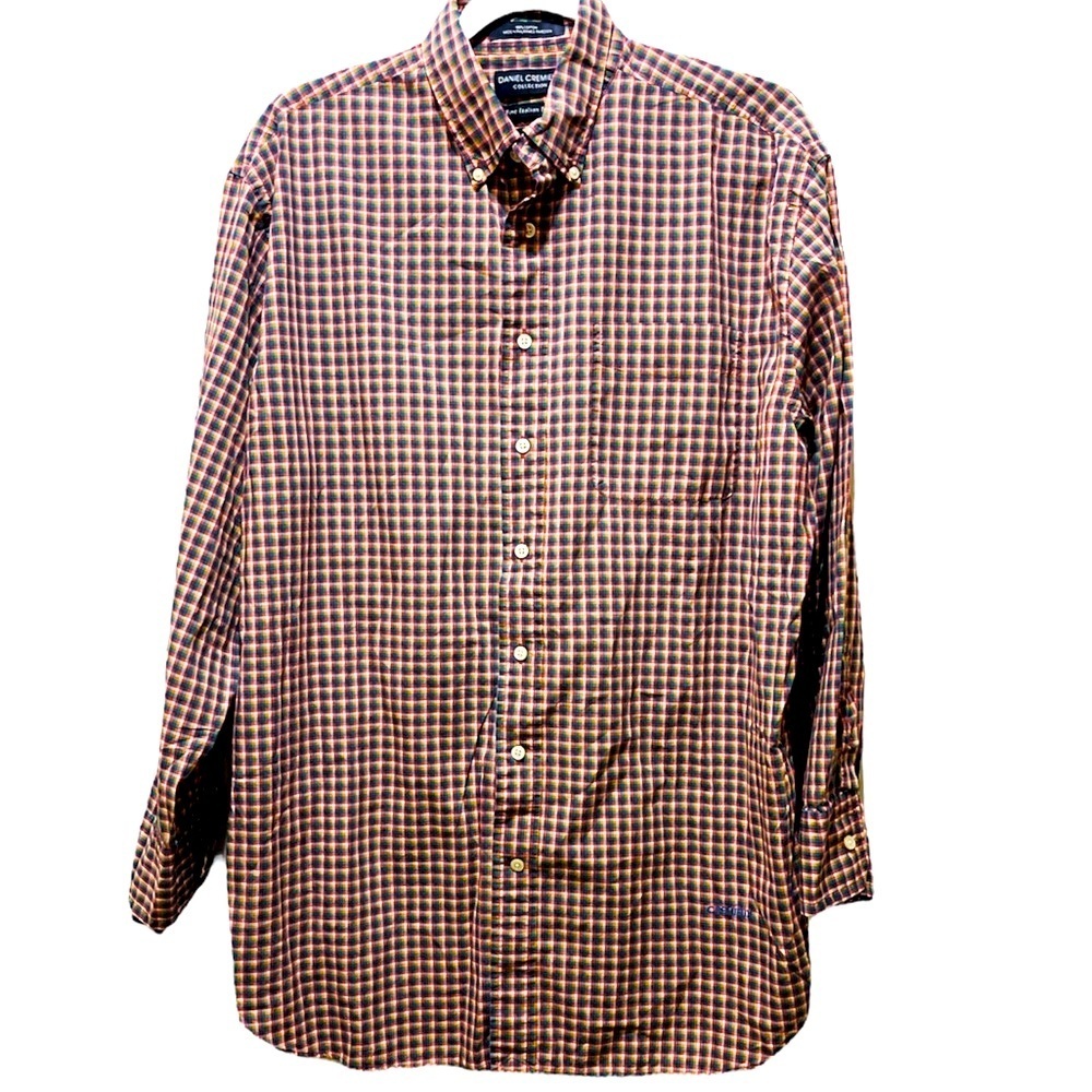Very Nice Daniel Cremieux Fine Italian Fabric Plaid Button Down Size M